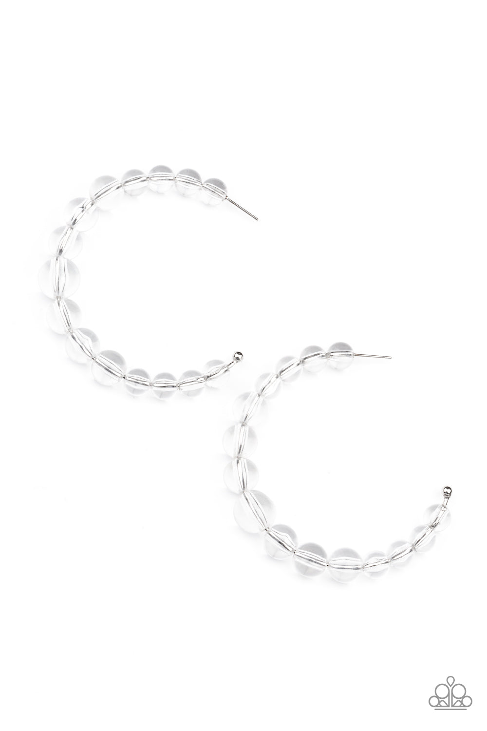 In The Clear - White - Bead - Hoop