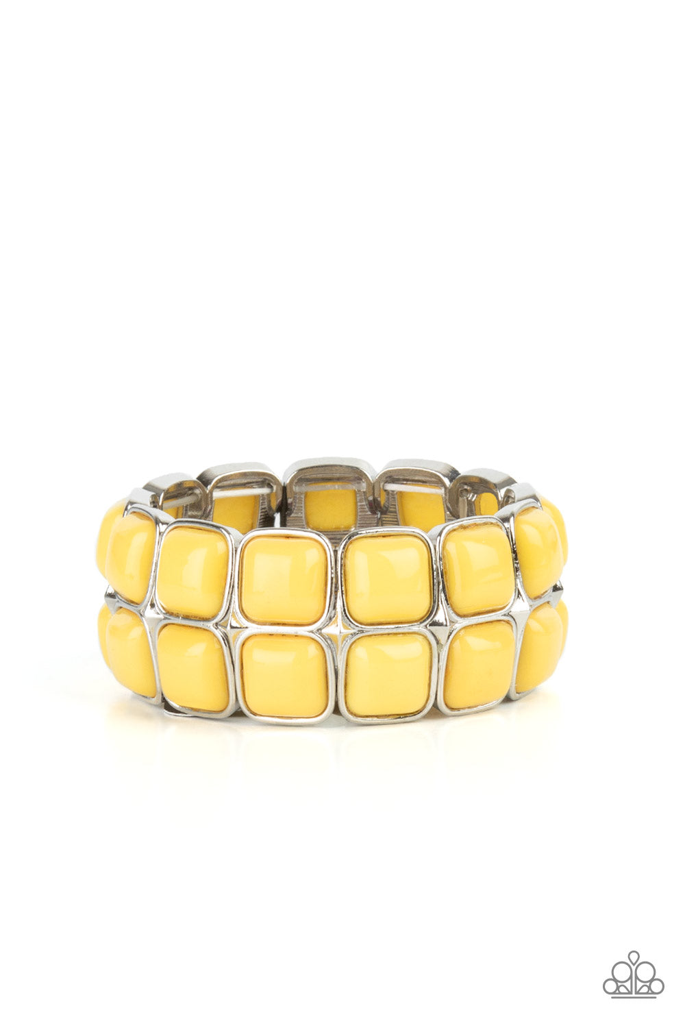 Paparazzi Accessories - Double The DIVA-ttitude - Yellow - Bracelet