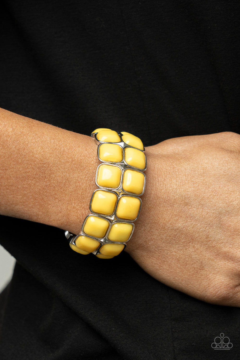 Paparazzi Accessories - Double The DIVA-ttitude - Yellow - Bracelet